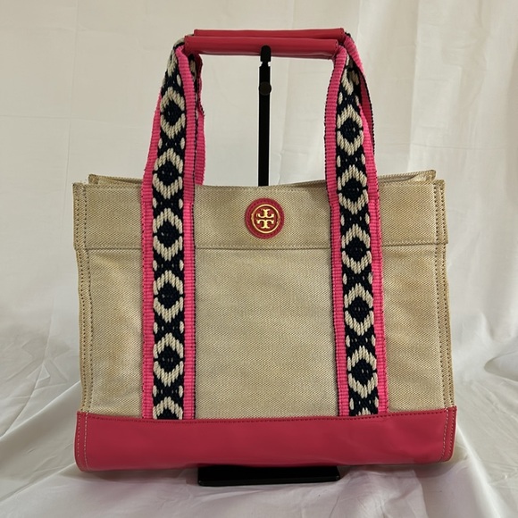 Tory Burch Canvas Top Handle Bag - Picture 2 of 13
